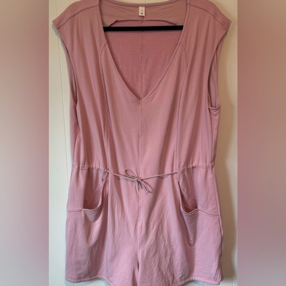 lululemon athletica Pants - LULULEMON French Terry V-Neck Romper in Pink Peony, 10